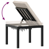 vidaXL 4-delige Loungeset met kussens gepoedercoat staal zwart