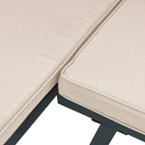 vidaXL 4-delige Loungeset met kussens gepoedercoat staal zwart