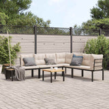 vidaXL 5-piece Lounge Set with Cushions Powder-CoCoated Steel Black