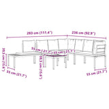 vidaXL 5-piece Lounge Set with Cushions Powder-CoCoated Steel Black