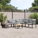 vidaXL 5-piece Lounge Set with Cushions Powder-CoCoated Steel Black