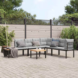 vidaXL 5-piece Lounge Set with Cushions Powder-CoCoated Steel Black