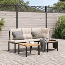 vidaXL 3-Piece Lounge Set with Cushions Powder-Coated Steel Black