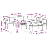 vidaXL 7-Piece Lounge Set with Cushions Powder-Coated Steel Black