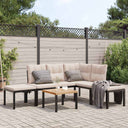 vidaXL 5-Piece Lounge Set with Cushions Powder-Coated Steel Black