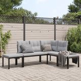 vidaXL 5-Piece Lounge Set with Cushions Powder-Coated Steel Black