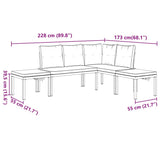 vidaXL 5-Piece Lounge Set with Cushions Powder-Coated Steel Black