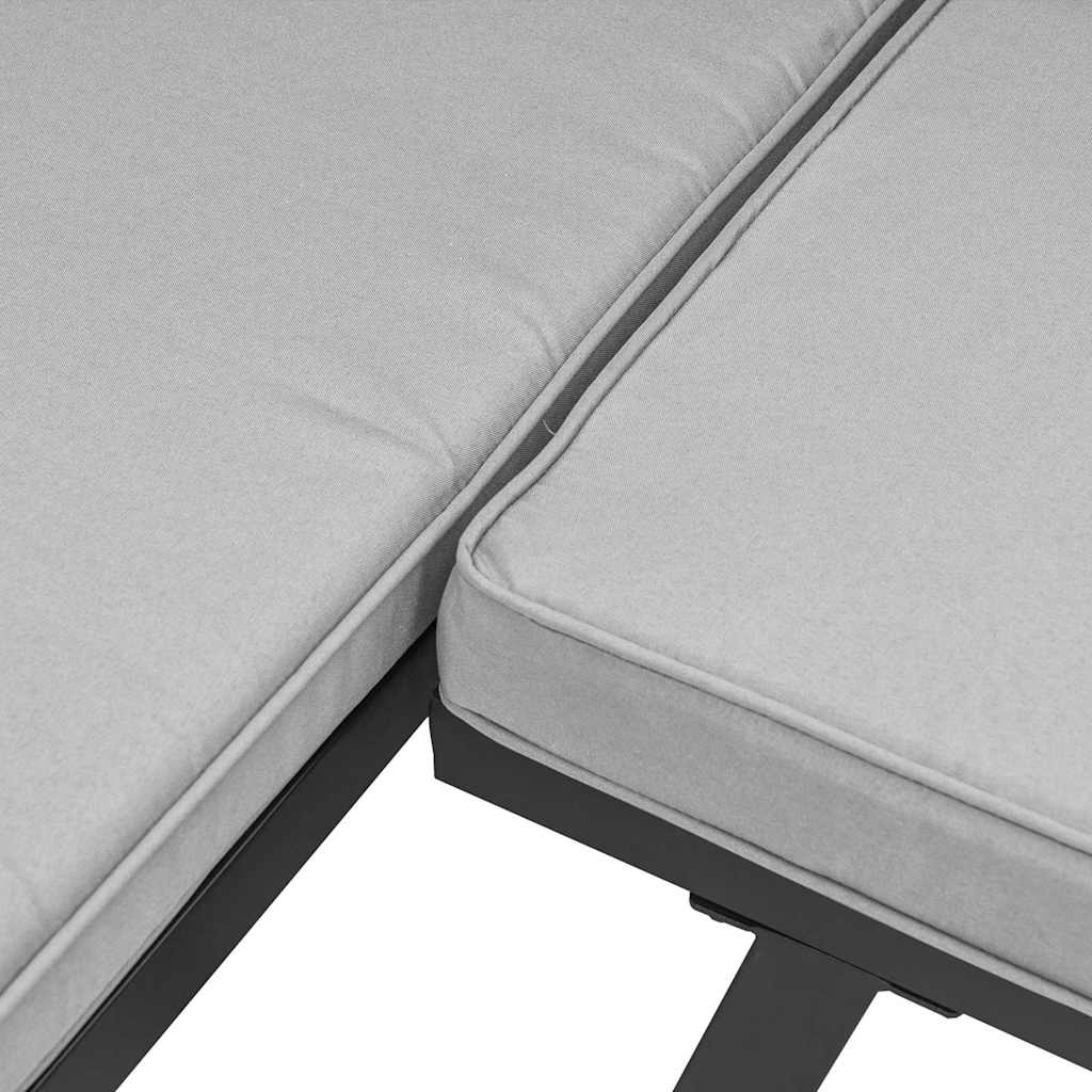 vidaXL 5-delige Loungeset met kussens gepoedercoat staal zwart