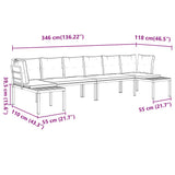 vidaXL 4-Piece Lounge Set with Cushions Powder-Coated Steel Black
