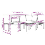 vidaXL 4-delige Loungeset met kussens aluminium zwart
