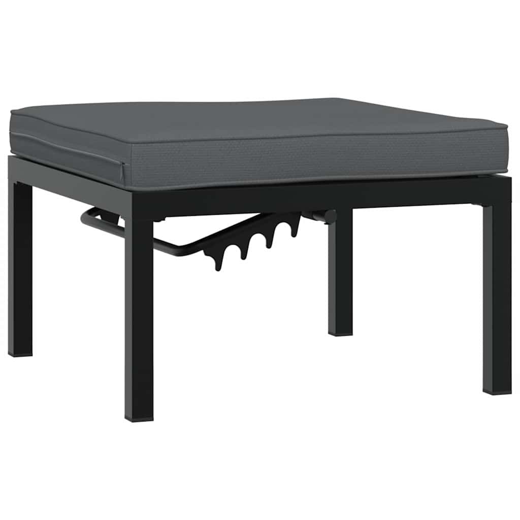 vidaXL 4-delige Loungeset met kussens aluminium zwart
