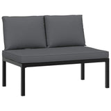 vidaXL 5-delige Loungeset met kussens aluminium zwart