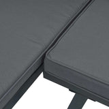 vidaXL 5-delige Loungeset met kussens aluminium zwart