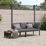 vidaXL 3-delige Loungeset met kussens aluminium zwart