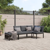 vidaXL 4-Piece Garden Lounge Set with Cushions Aluminium Black