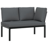 vidaXL 4-Piece Garden Lounge Set with Cushions Aluminium Black