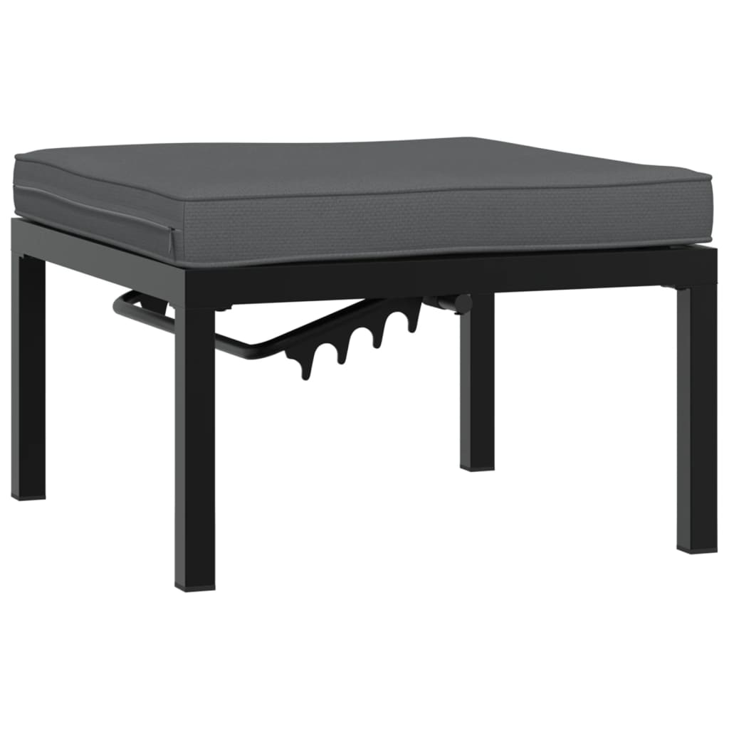 vidaXL 4-Piece Garden Lounge Set with Cushions Aluminium Black