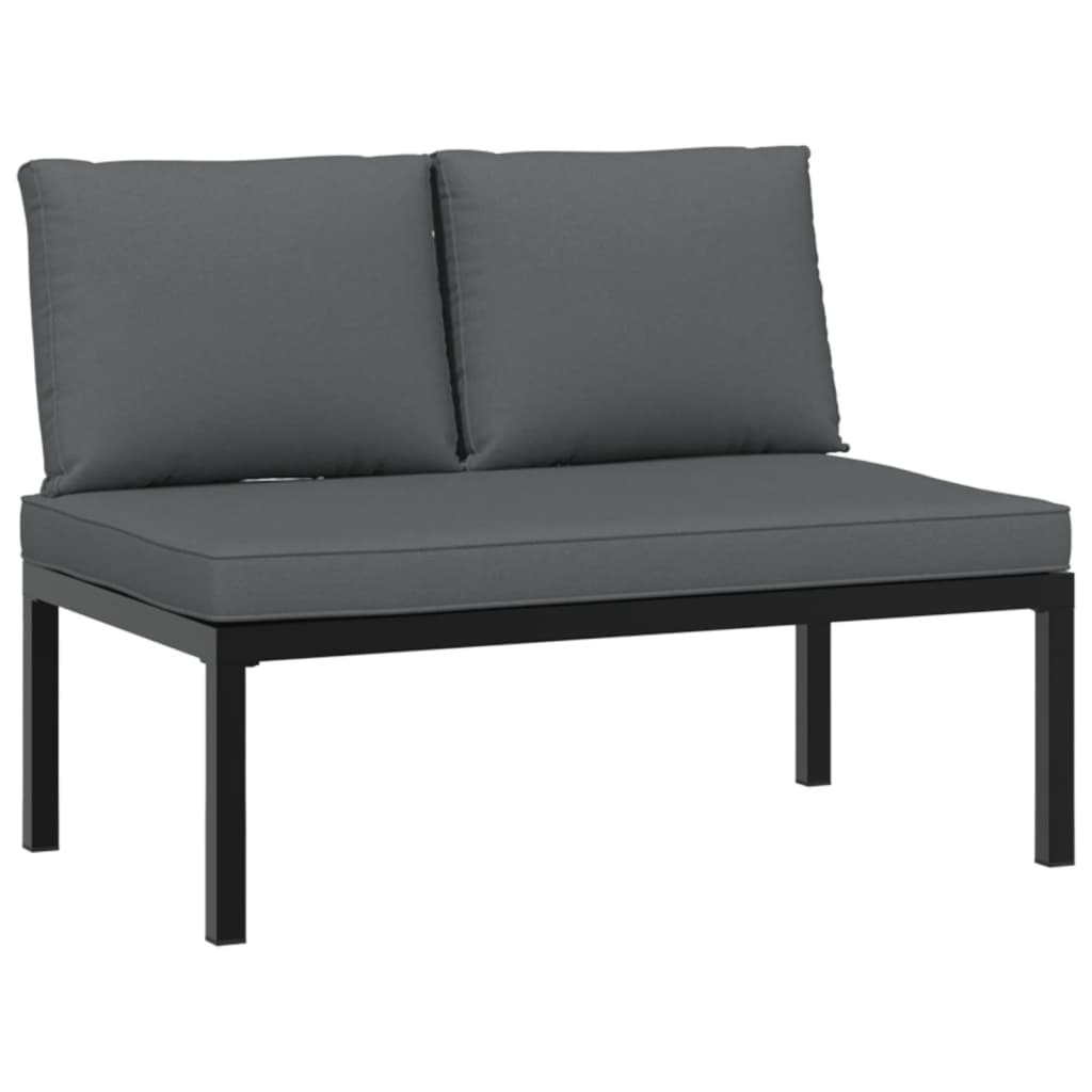 vidaXL 4-Piece Garden Lounge Set with Cushions Aluminium Black