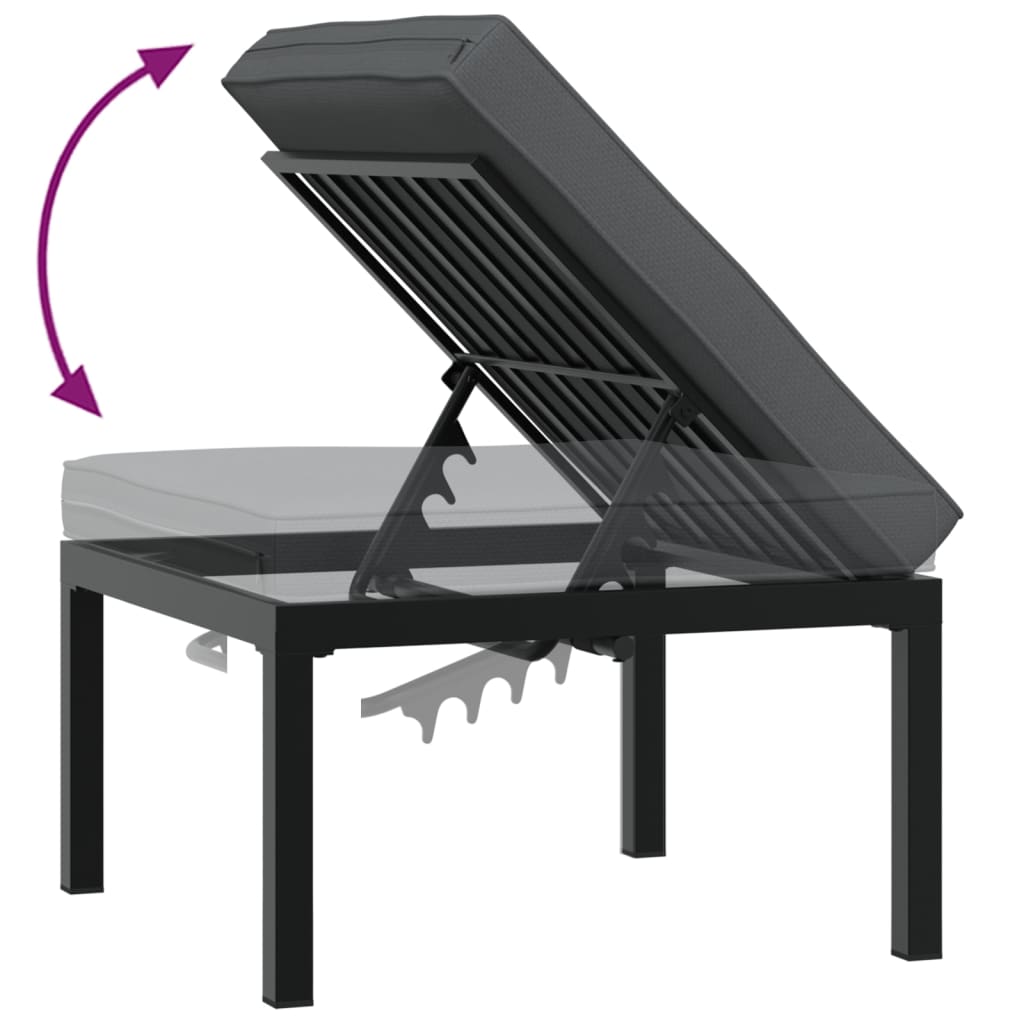 vidaXL 4-Piece Garden Lounge Set with Cushions Aluminium Black