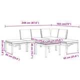 vidaXL 5-piece Lounge Set with Cushions Aluminium Black