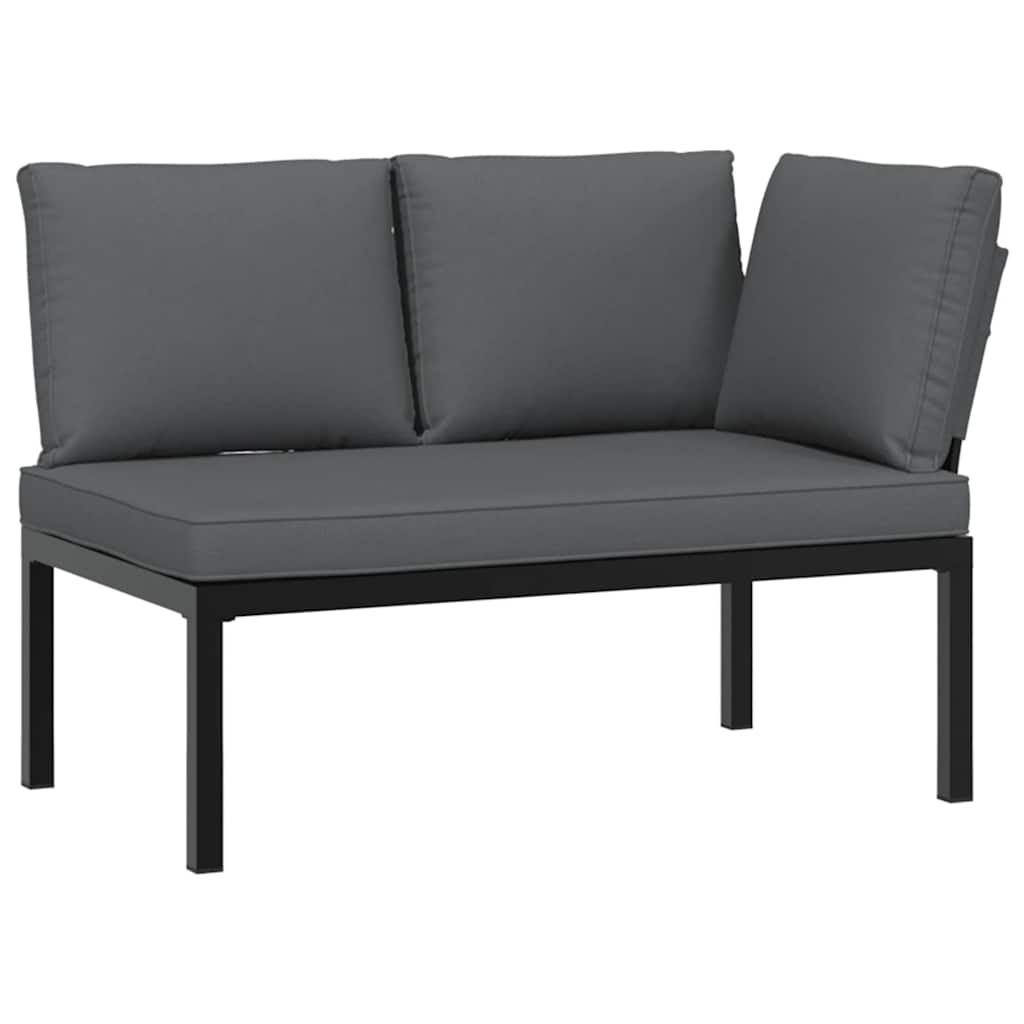 vidaXL 5-piece Lounge Set with Cushions Aluminium Black