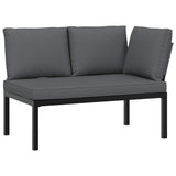 vidaXL 5-piece Lounge Set with Cushions Aluminium Black