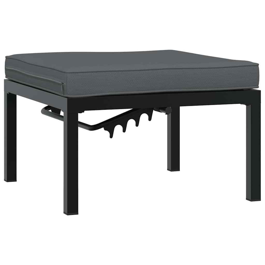 vidaXL 5-piece Lounge Set with Cushions Aluminium Black