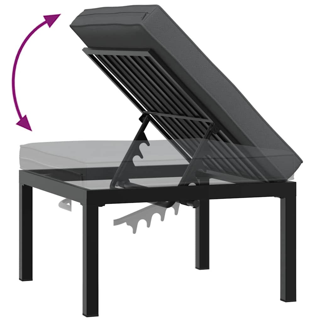 vidaXL 5-piece Lounge Set with Cushions Aluminium Black