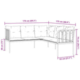 vidaXL Lounge Set with Cushions Steel and Textilene Black