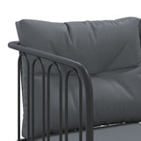 vidaXL Lounge Set with Cushions Steel and Textilene Black