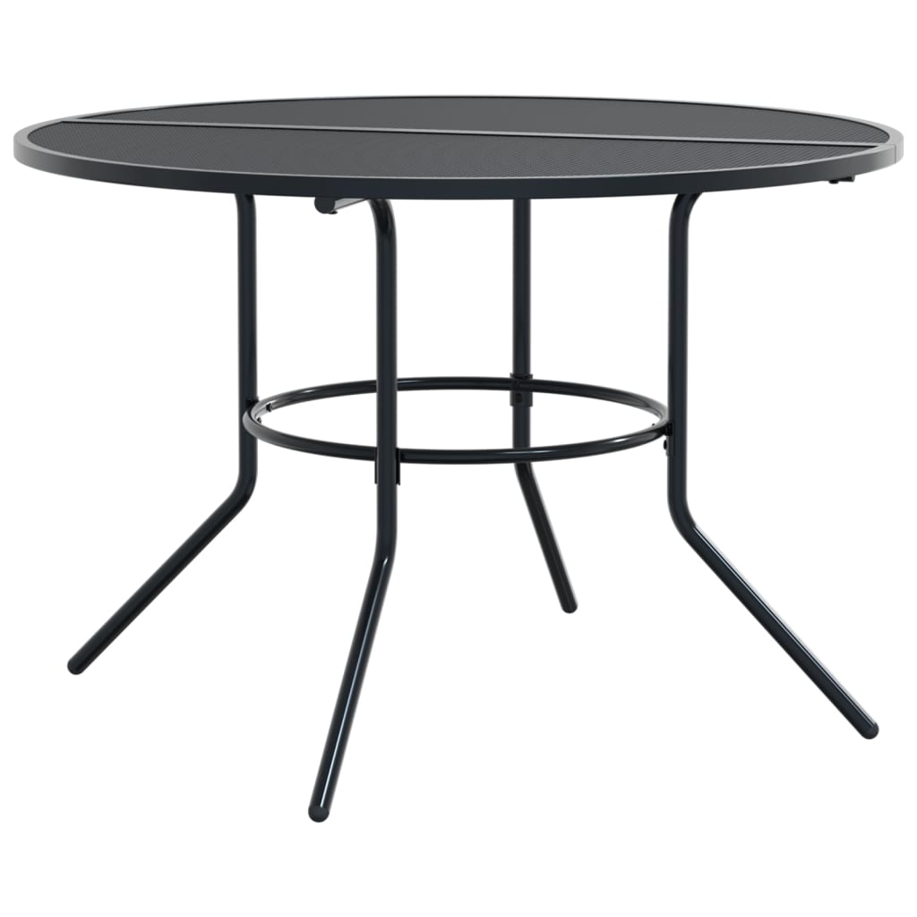 vidaXL 3-Piece Stackable Garden Dining Set Powder-Coated Steel Anthracite