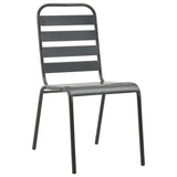 vidaXL 3-Piece Stackable Garden Dining Set Powder-Coated Steel Anthracite