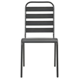vidaXL 3-Piece Stackable Garden Dining Set Powder-Coated Steel Anthracite