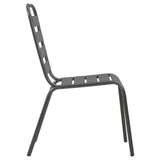 vidaXL 3-Piece Stackable Garden Dining Set Powder-Coated Steel Anthracite