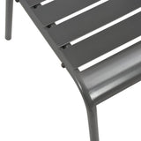 vidaXL 3-Piece Stackable Garden Dining Set Powder-Coated Steel Anthracite