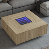 vidaXL Salontafel met Infinity LED 100x100x40 cm wit