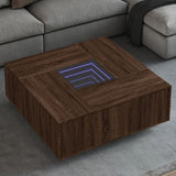 vidaXL Salontafel met Infinity LED 100x100x40 cm wit