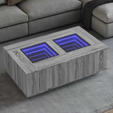 vidaXL Salontafel met Infinity LED 100x100x40 cm wit