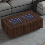 vidaXL Salontafel met Infinity LED 100x100x40 cm wit