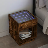 vidaXL Nachtkastje met Infinity LED 40x40x50 cm wit