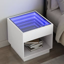 vidaXL Nachtkastje met Infinity LED 40x40x50 cm wit