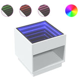 vidaXL Nachtkastje met Infinity LED 40x40x50 cm wit