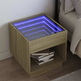 vidaXL Nachtkastje met Infinity LED 40x40x50 cm wit