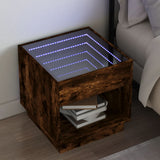 vidaXL Nachtkastje met Infinity LED 40x40x50 cm wit