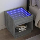 vidaXL Nachtkastje met Infinity LED 40x40x50 cm wit