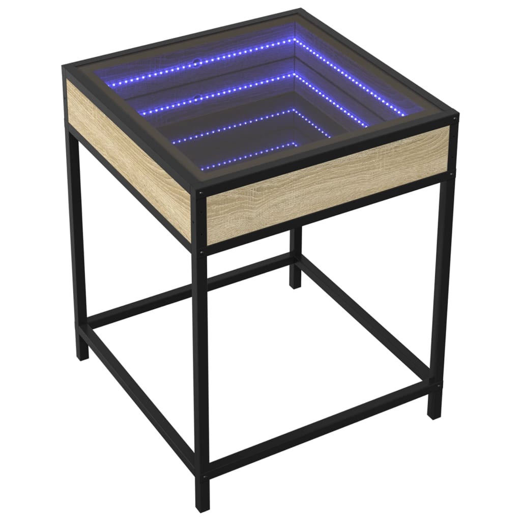 vidaXL Nachtkastje met Infinity LED 40x40x51 cm zwart