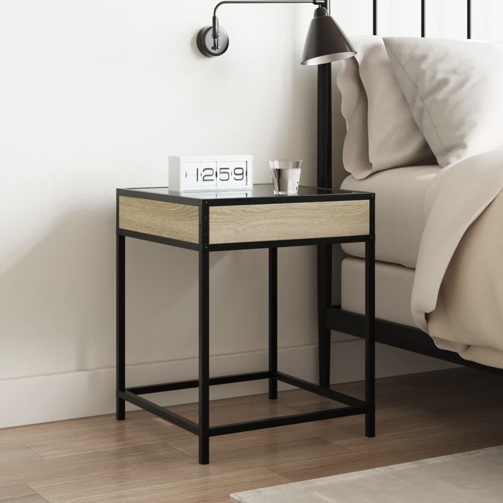 vidaXL Nachtkastje met Infinity LED 40x40x51 cm zwart