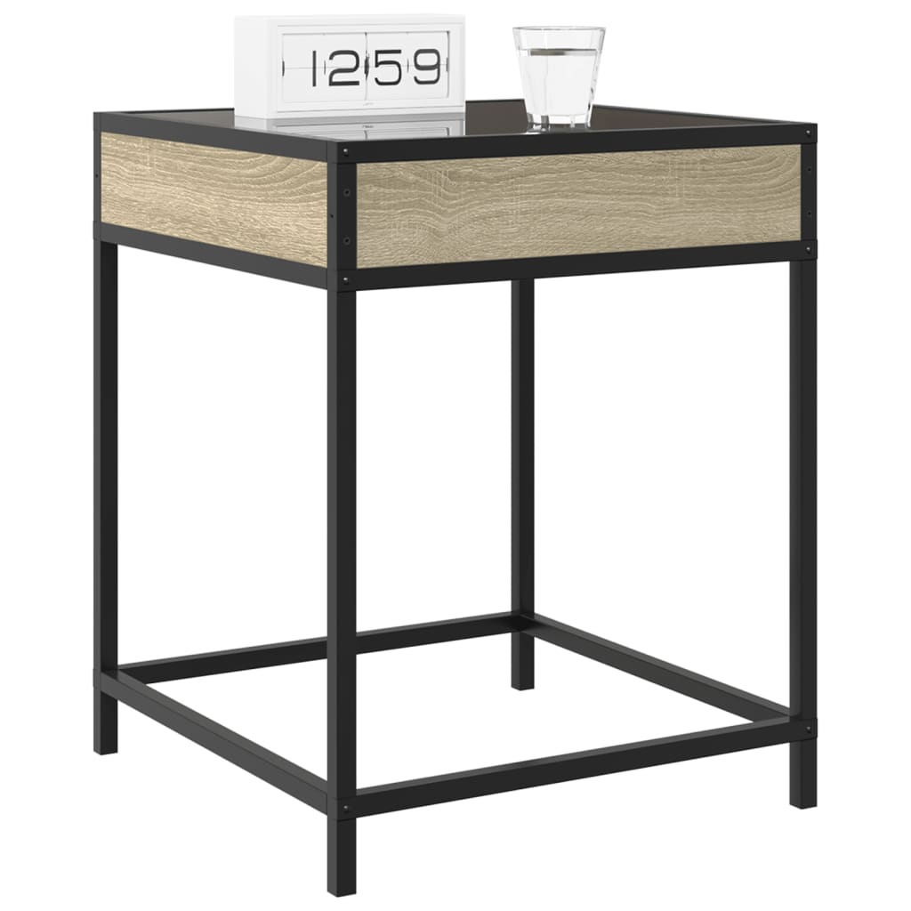 vidaXL Nachtkastje met Infinity LED 40x40x51 cm zwart