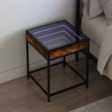 vidaXL Nachtkastje met Infinity LED 40x40x51 cm zwart