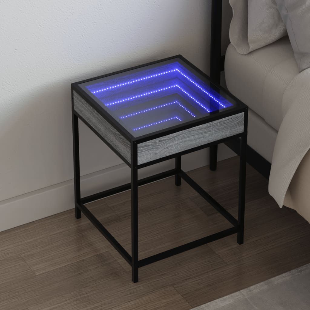 vidaXL Nachtkastje met Infinity LED 40x40x51 cm zwart